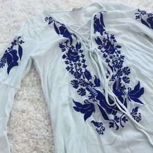 Embroidered beach cover-up revolve clothing XS